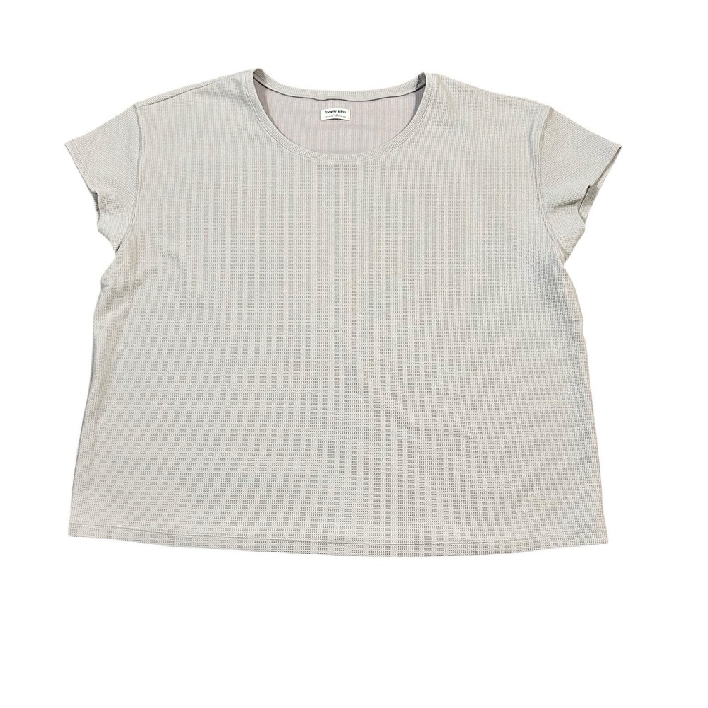 Tommy John Women's Pullover Waffle‎ Knit Shirt 2XL Short Sleeves Casual Comfort